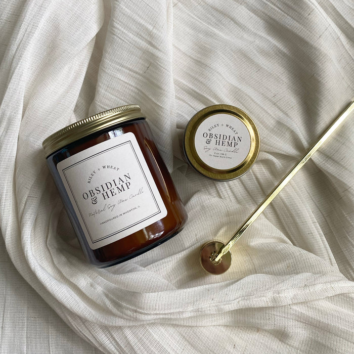 Obsidian + Hemp Candle