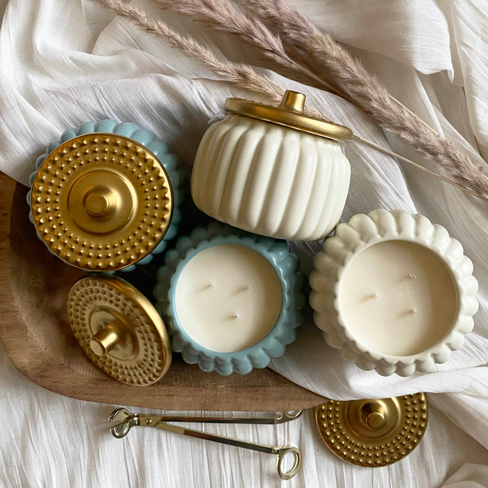 Ceramic Pumpkin Candle