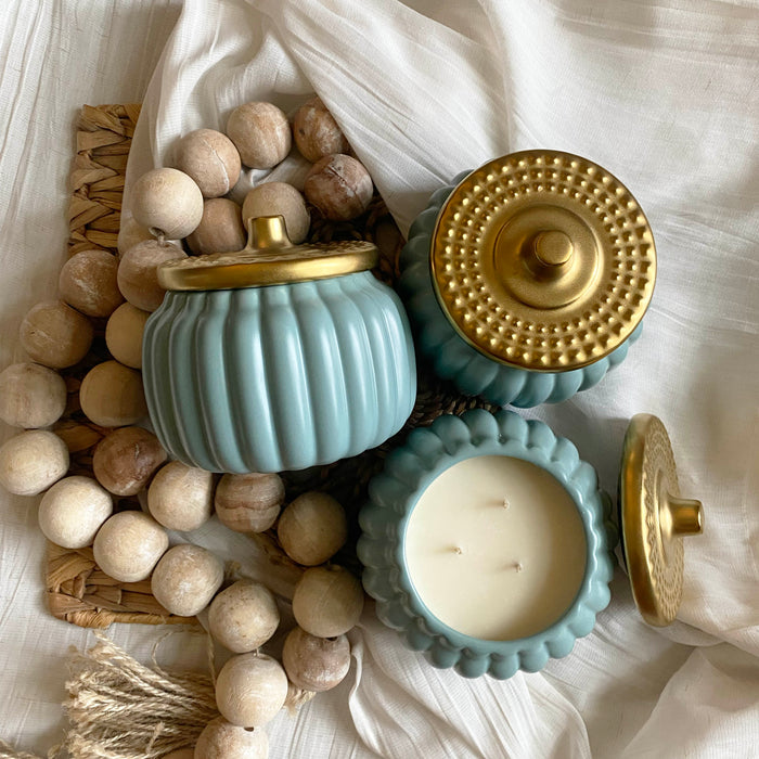 Ceramic Pumpkin Candle