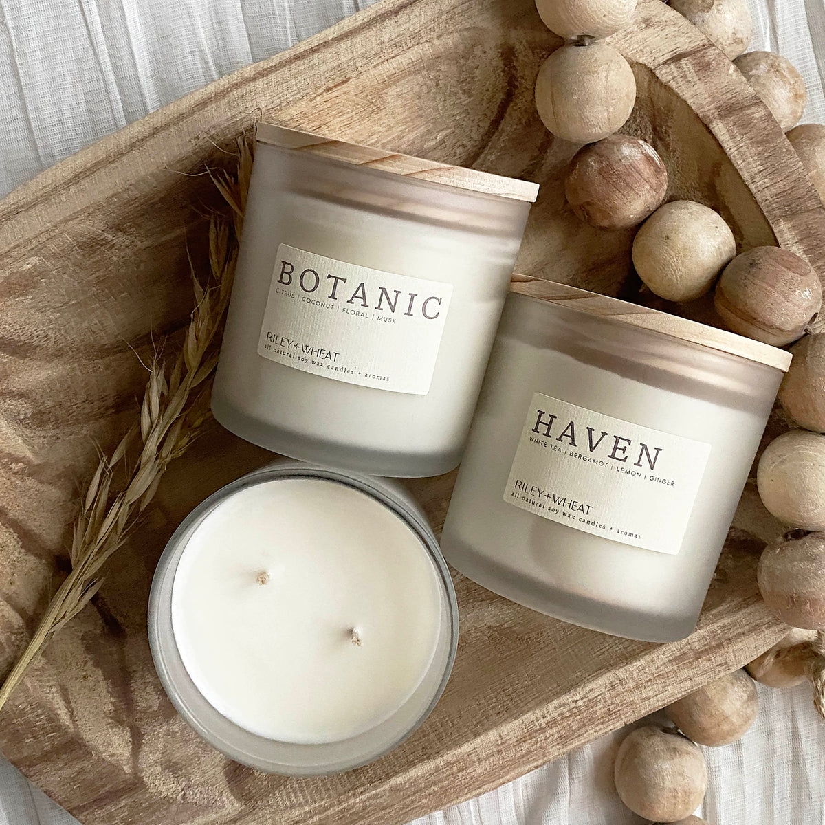 double wick candle Riley & Wheat